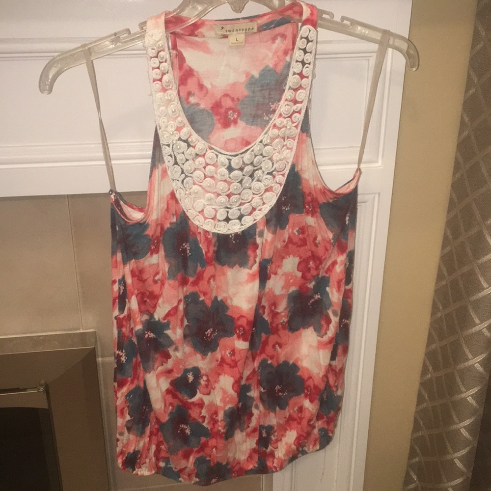 Racer back floral tank top